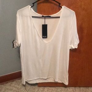 Nasty Gal Deep V T-Shirt NEW with tags! Size M/L